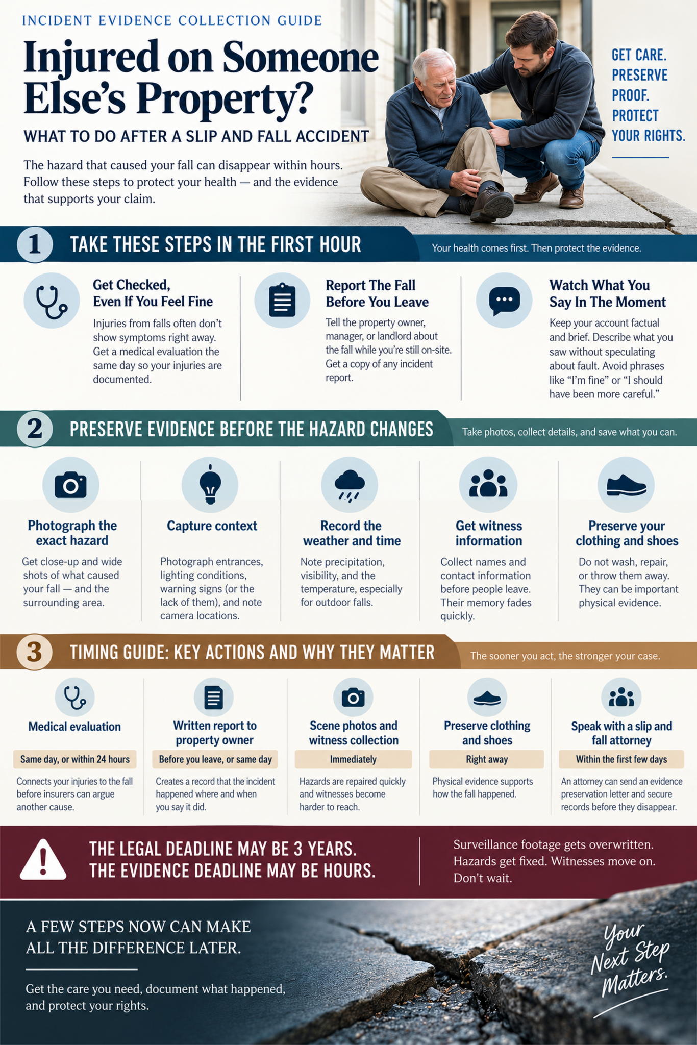 Washington Slip and Fall Claims: Why the First Few Days Matter Most