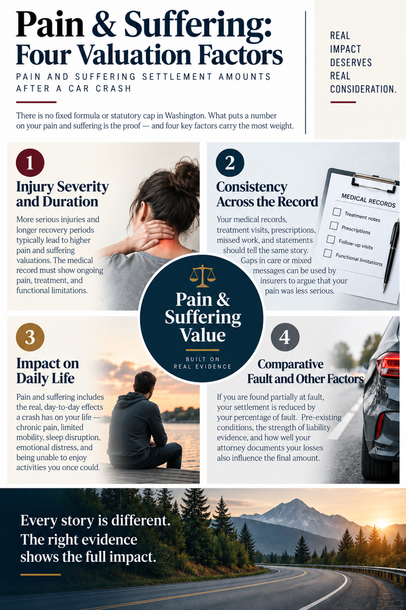 How Pain and Suffering Is Really Valued in a Washington Car Accident Claim