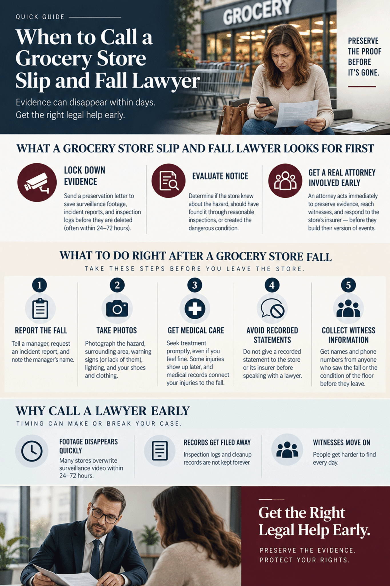 How a Grocery Store Slip and Fall Lawyer Proves the Store Should Have Caught the Hazard
